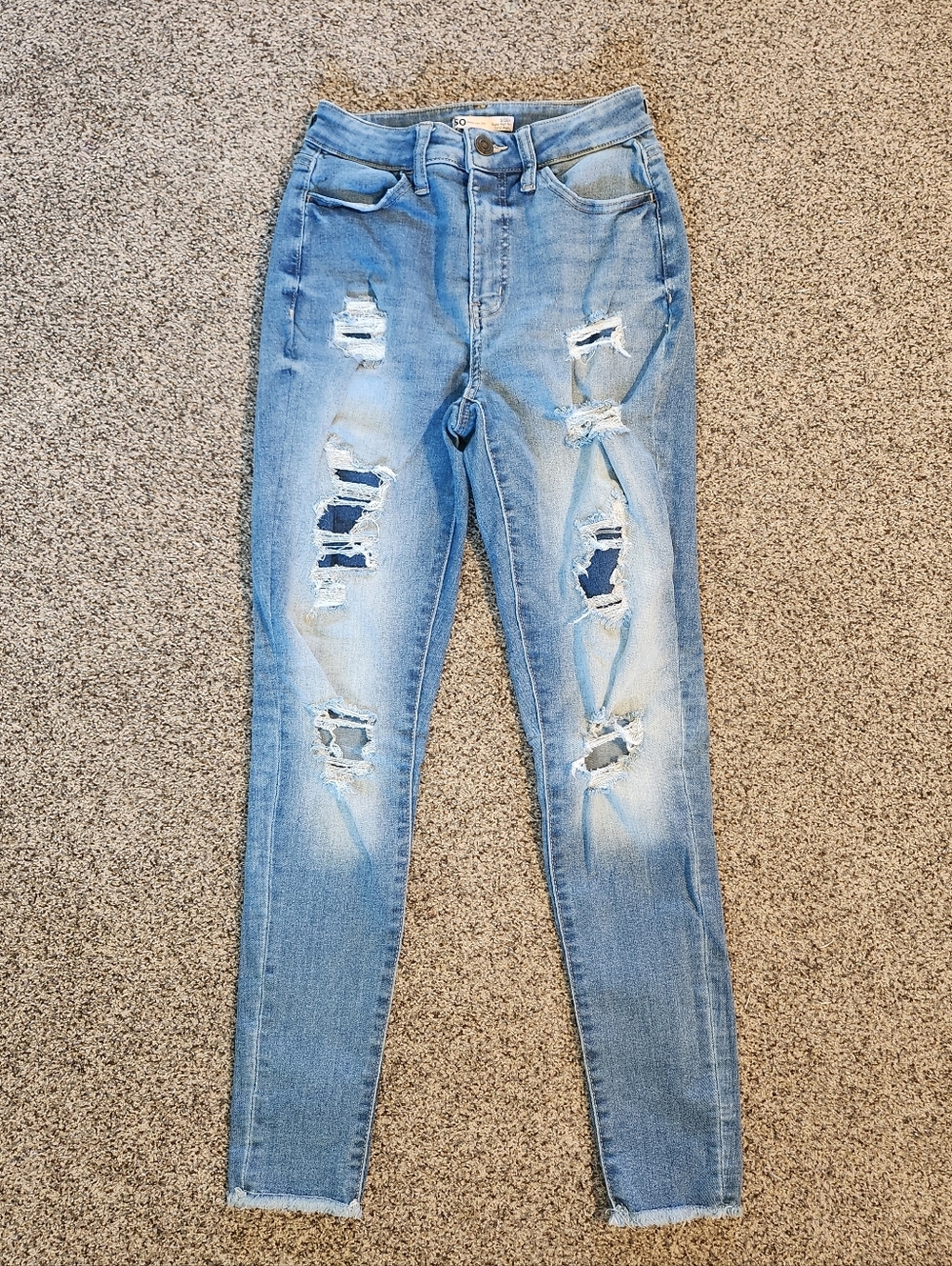 SO Light Blue Distressed Skinny Jeans